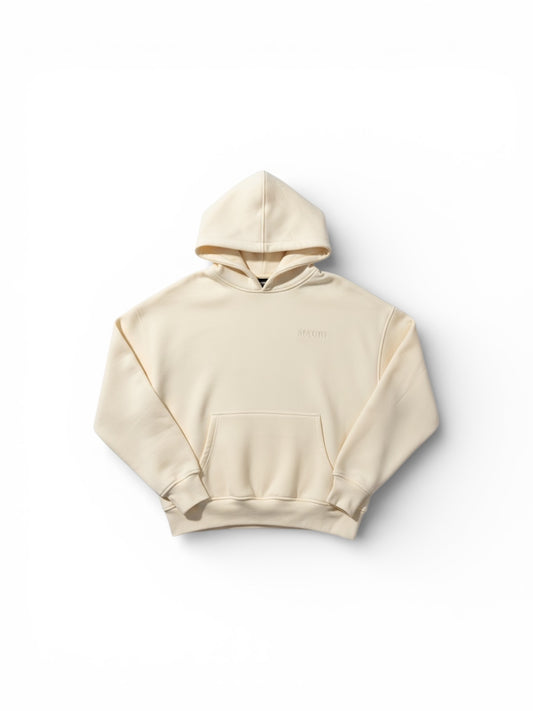 Classic Beige Hoodie - 440GSM Heavyweight Cotton - Relaxed Fit