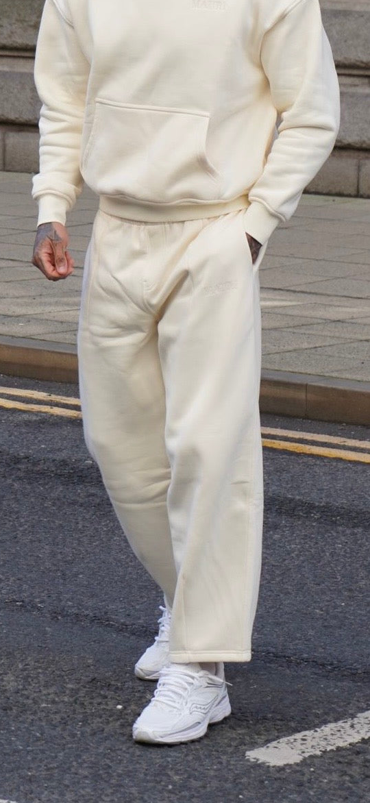 Classic Beige Joggers - 440GSM Heavyweight Cotton - Relaxed Fit