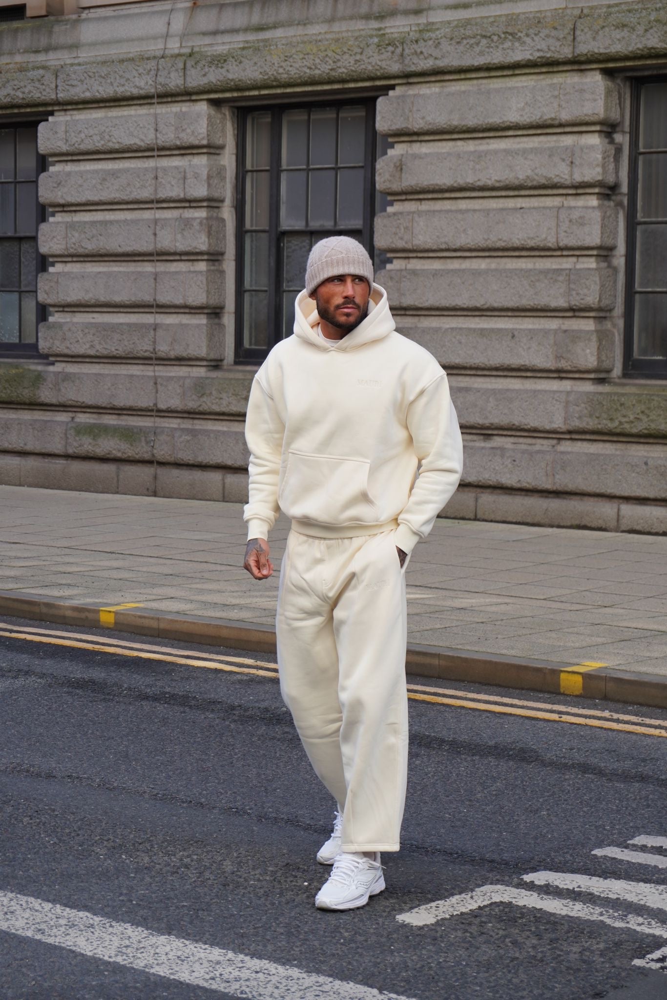 Classic Beige Hoodie - 440GSM Heavyweight Cotton - Relaxed Fit